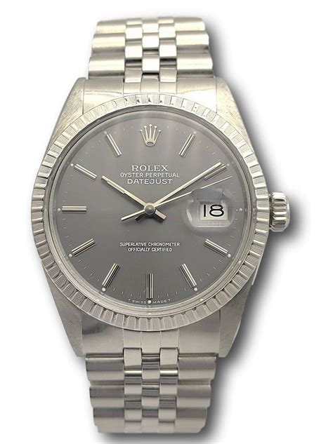 rolex ss datejust grey textured face for sale|Rolex Datejust black.